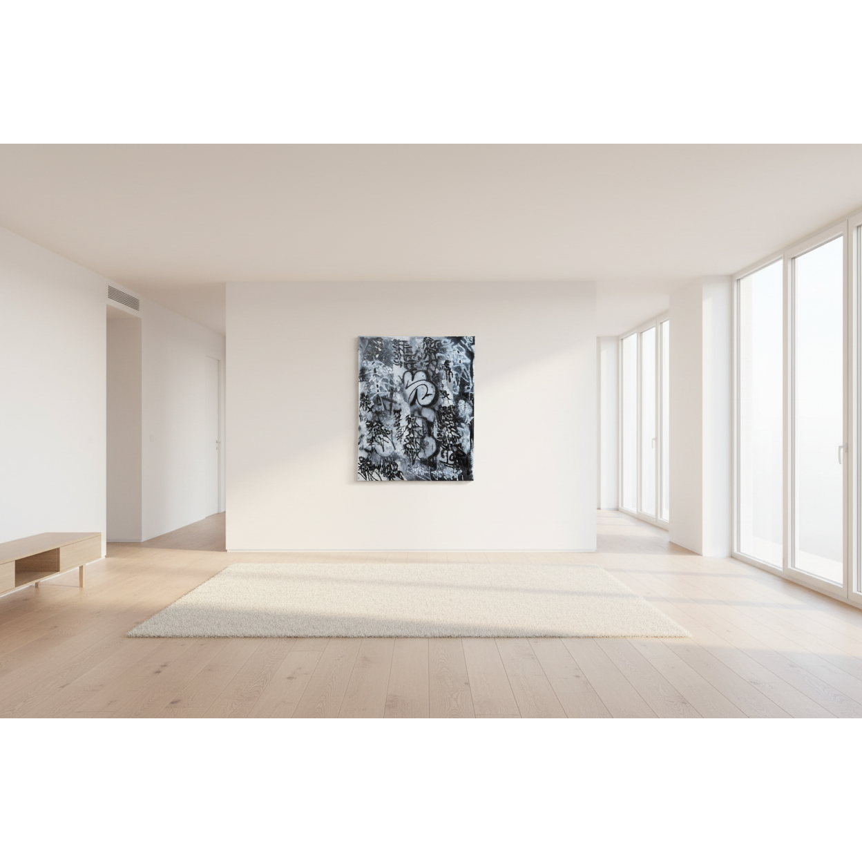 Black and White Graffiti Tag Canvas Art | Sticker Wall Inspired Melbourne Wall Art