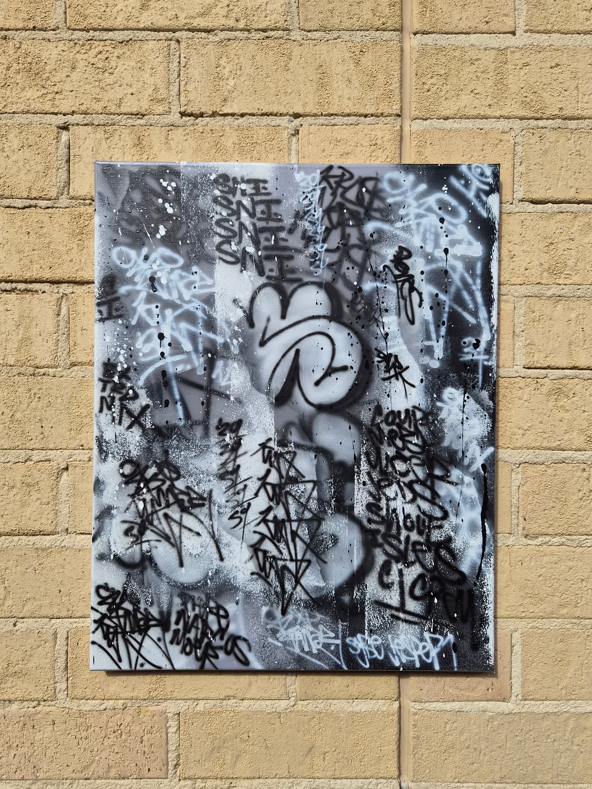 Graffiti on a textured wall