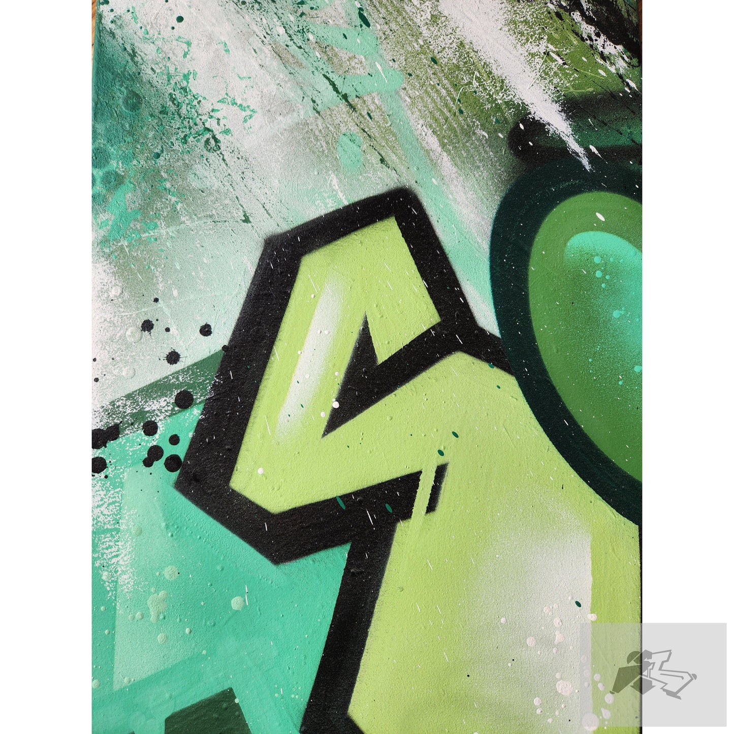 Graffiti lettering canvas (3 panels) - Silence piece-Silence Melbourne