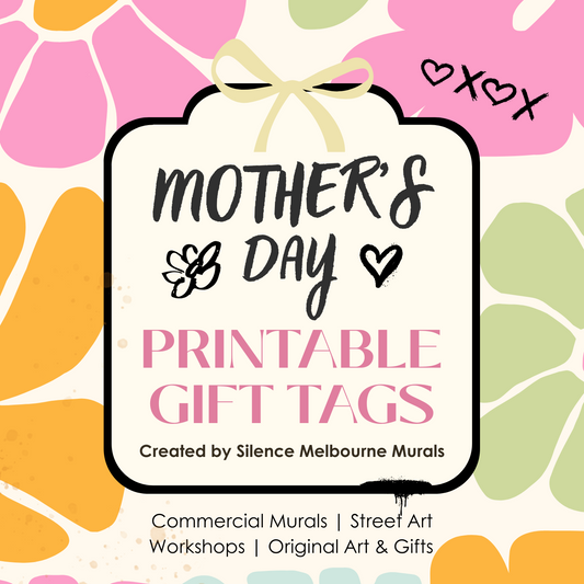 Mother's Day printable gift tags with colorful floral design and text.