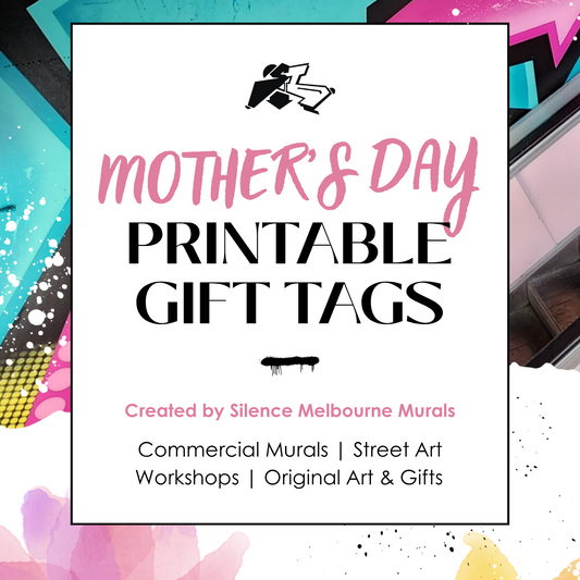Mother's Day printable gift tags with colorful abstract design and text.