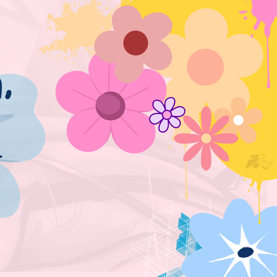 Card with flowers and a message to 'Dear Mum' on a pink background