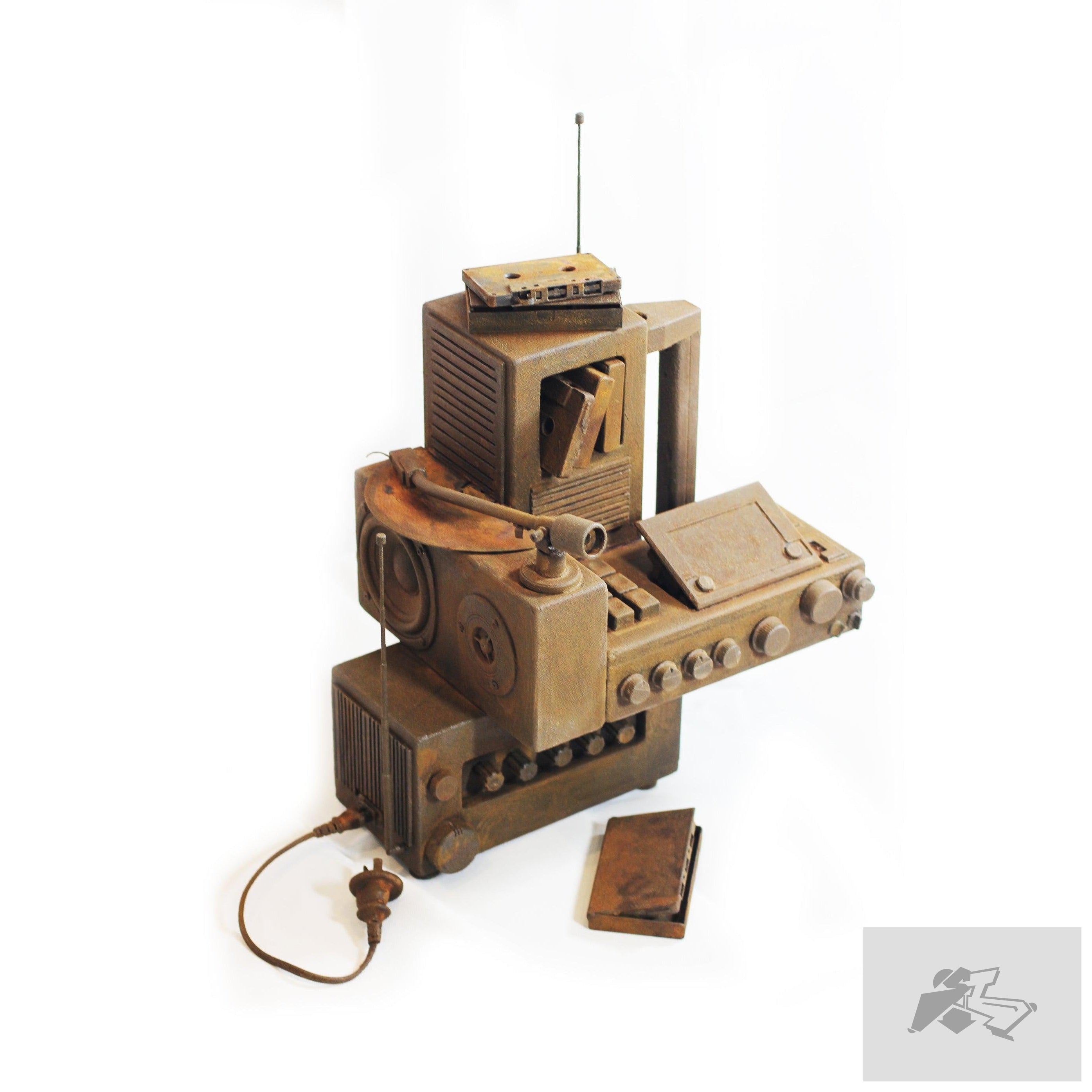 Rust radio sculpture – Silence Melbourne