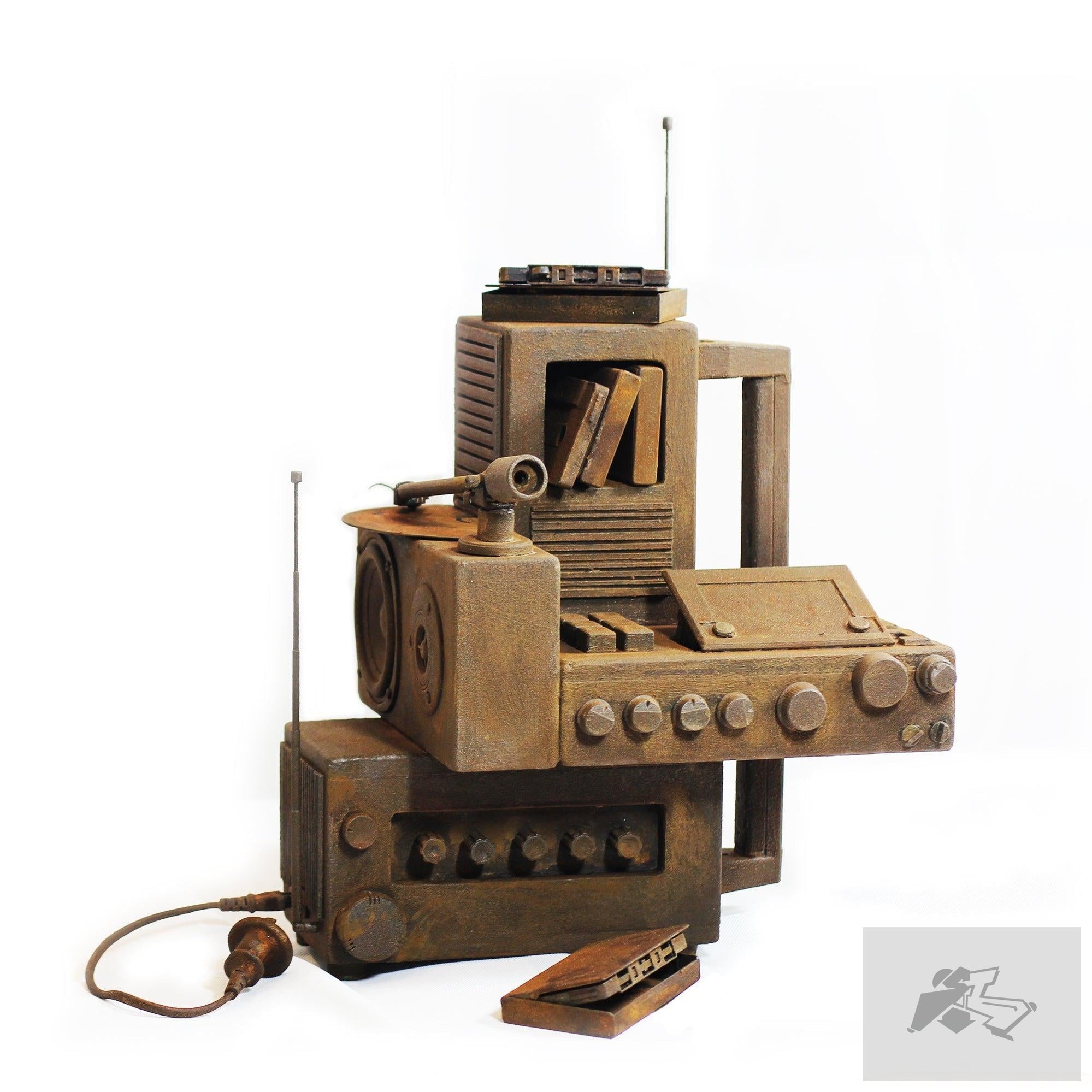 Rust radio sculpture – Silence Melbourne