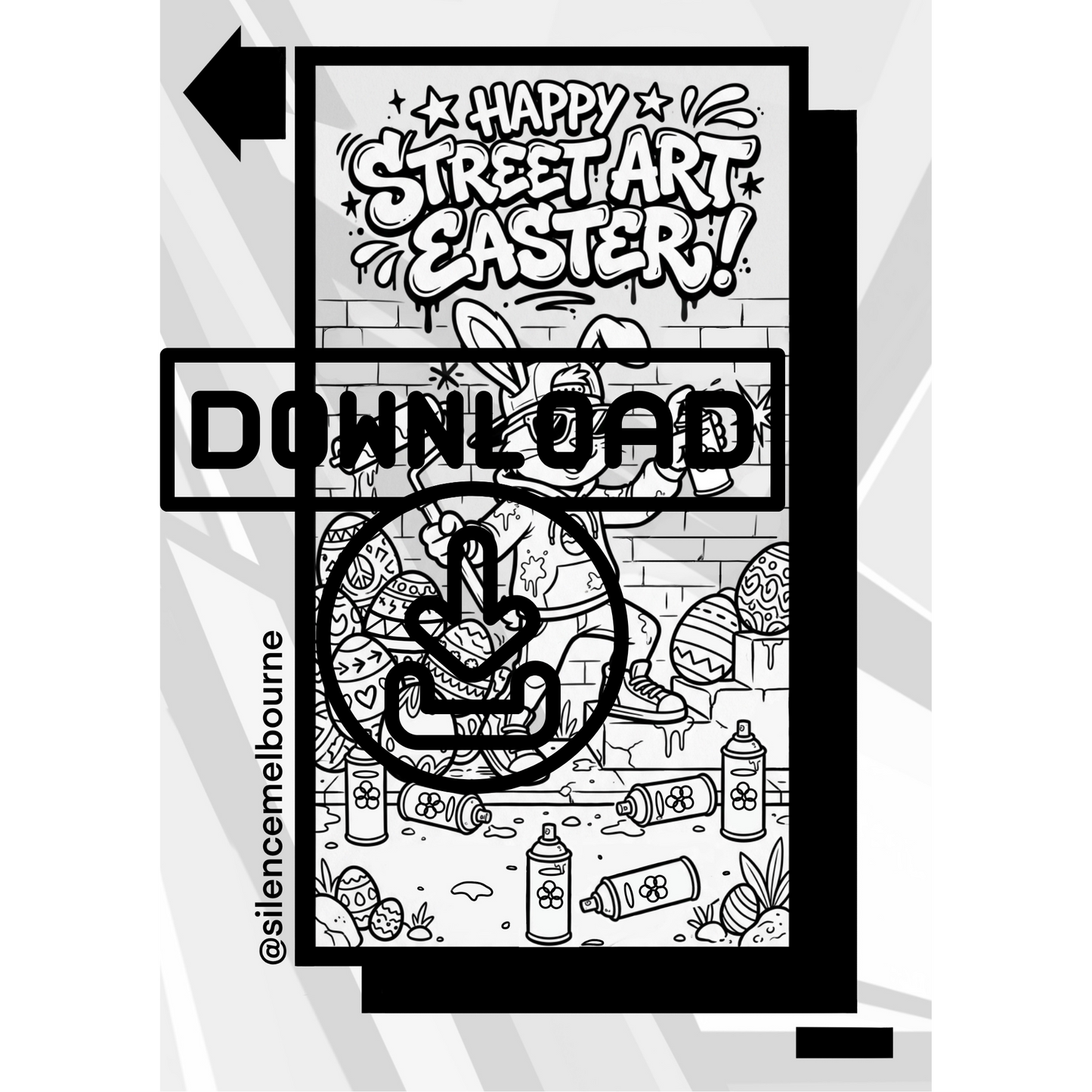 Happy Street Art Easter Colouring Sheet